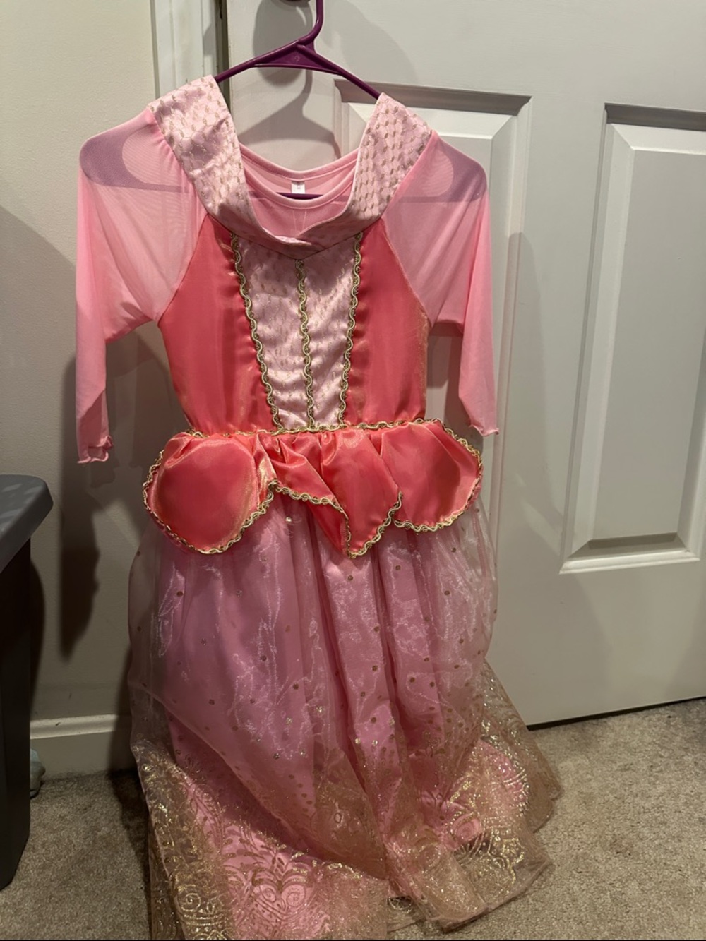Girls Pink Princess Peplum Tulle Costume Dress